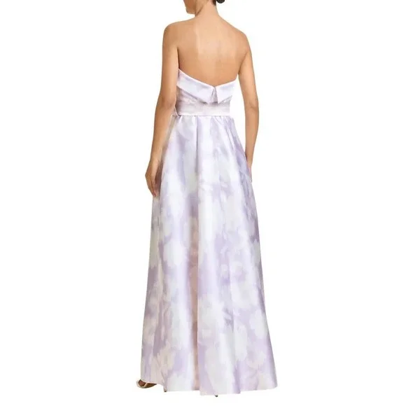 Sachin & Babi Brielle Gown Strapless Scatter Floral Violet Ice Purple Size 0 - Picture 2 of 13